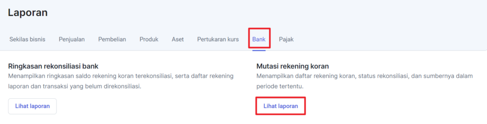 tahapan melihat mutasi rekening koran pada mekari jurnal