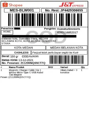 apa itu resi dan contohnya